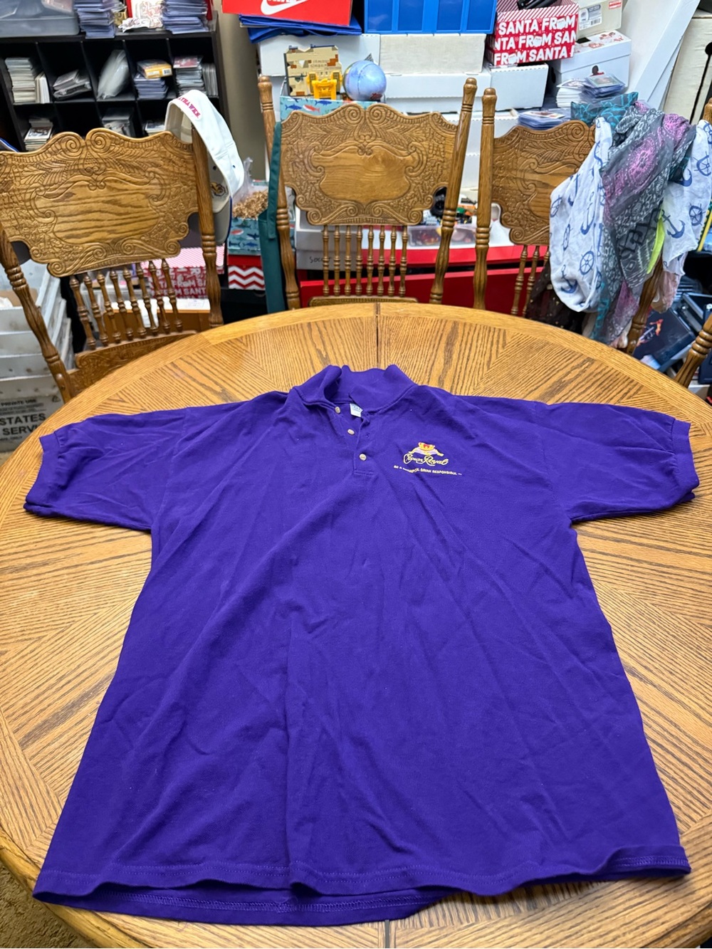 Crown Royal Racing Men's Purple Polo with Subtle Embroidered Logo